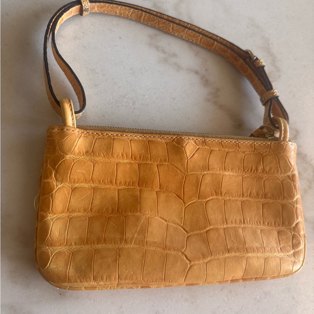 Dooney & Bourke Brown Crocodile Embossed Shoulder Bag - Picture 3 of 5